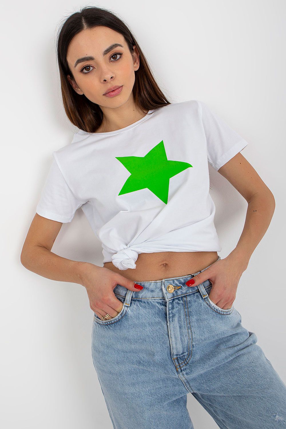   T-shirt Damski Model RV-TS-8626.00 White/Green - BFG 