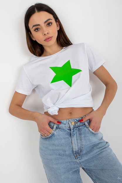   T-shirt Damski Model RV-TS-8626.00 White/Green - BFG 