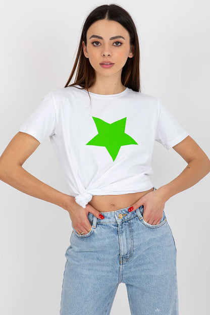   T-shirt Damski Model RV-TS-8626.00 White/Green - BFG 