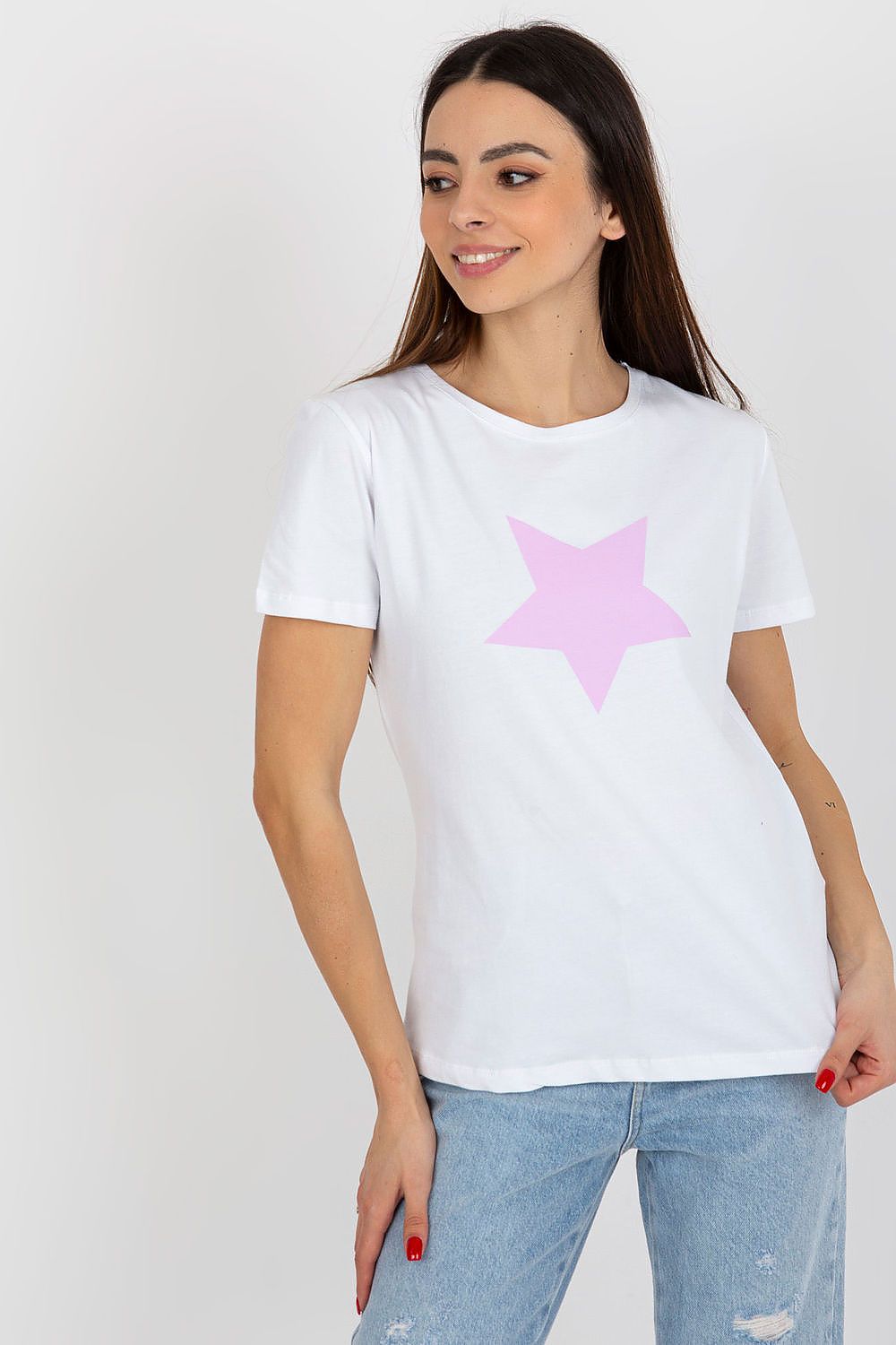  T-shirt Damski Model RV-TS-8626.00 White/Light Violet - BFG 