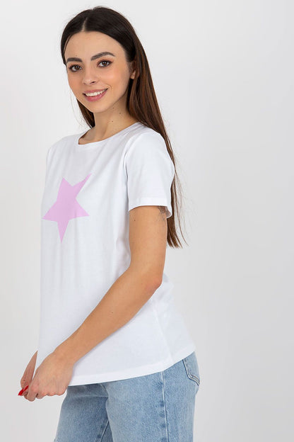   T-shirt Damski Model RV-TS-8626.00 White/Light Violet - BFG 