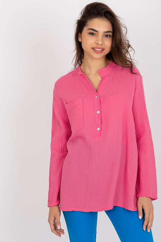   Koszula Damska Model TW-KS-BI-1144.07 Pink - Och Bella 