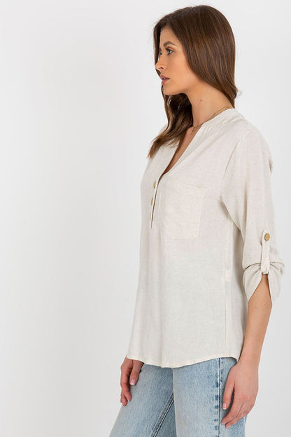   Bluzka Model WN-KS-VE51.30X Light Beige - Rue Paris 