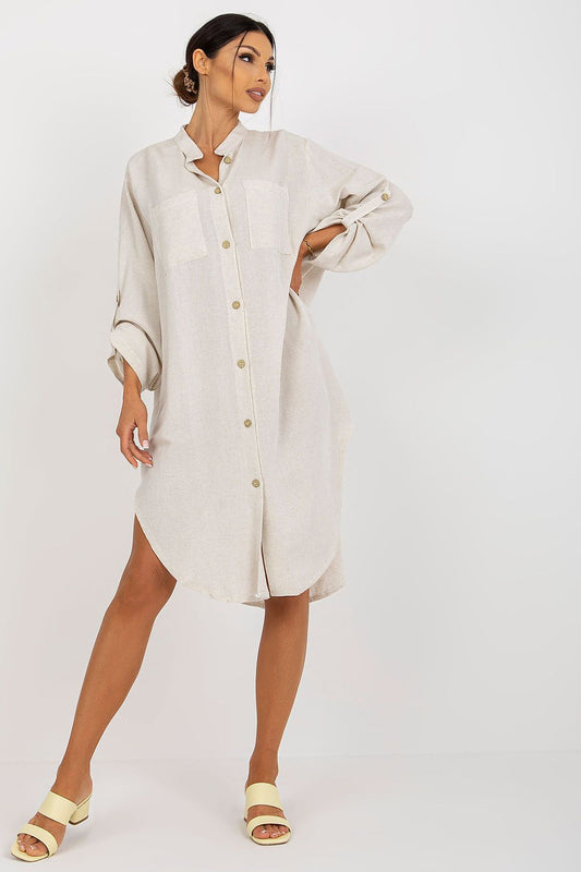  Sukienka Model TW-SK-BE-199D.85P Light Beige - Och Bella 