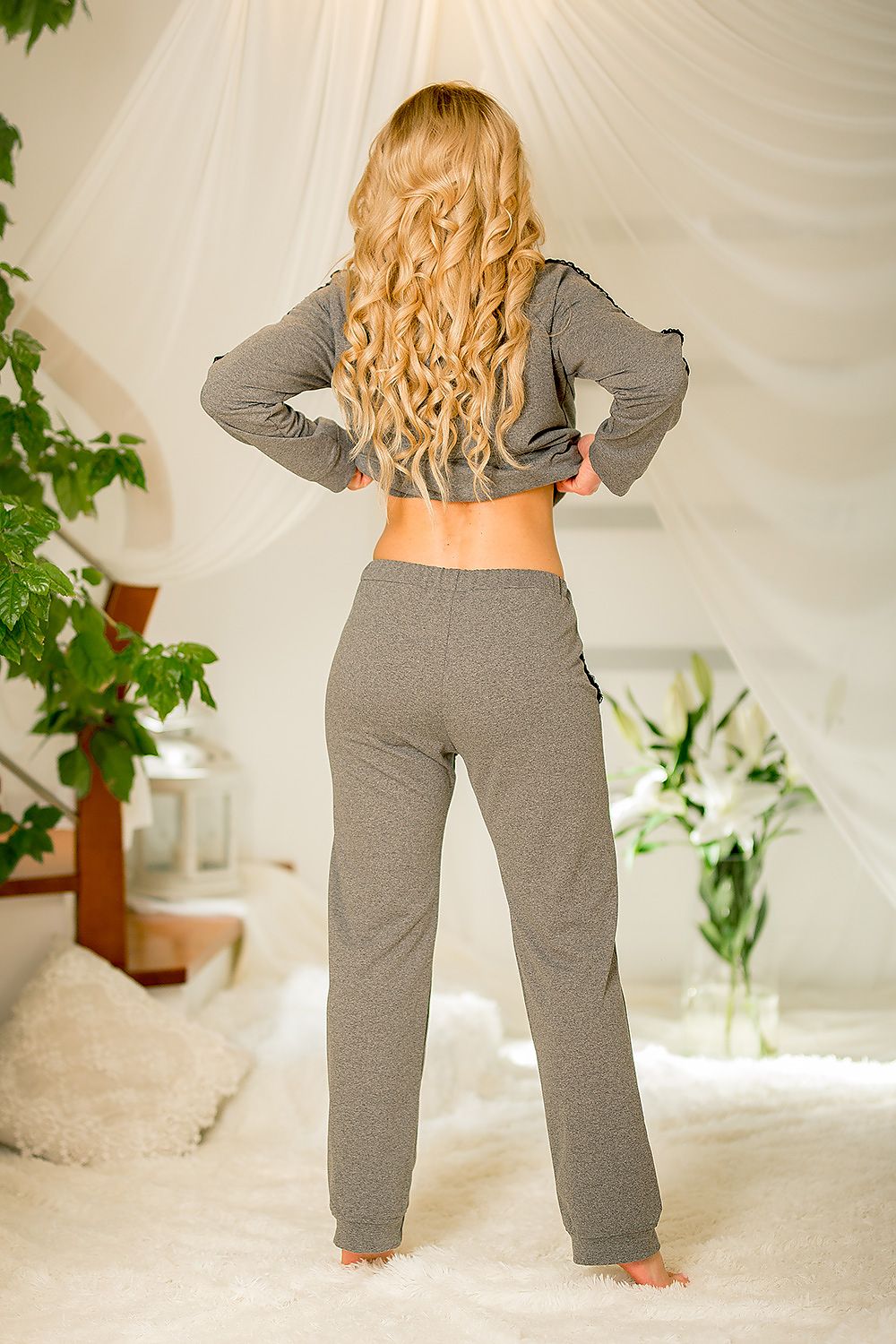  Spodnie Dresowe Model Antao bawełna Grey - Kalimo 