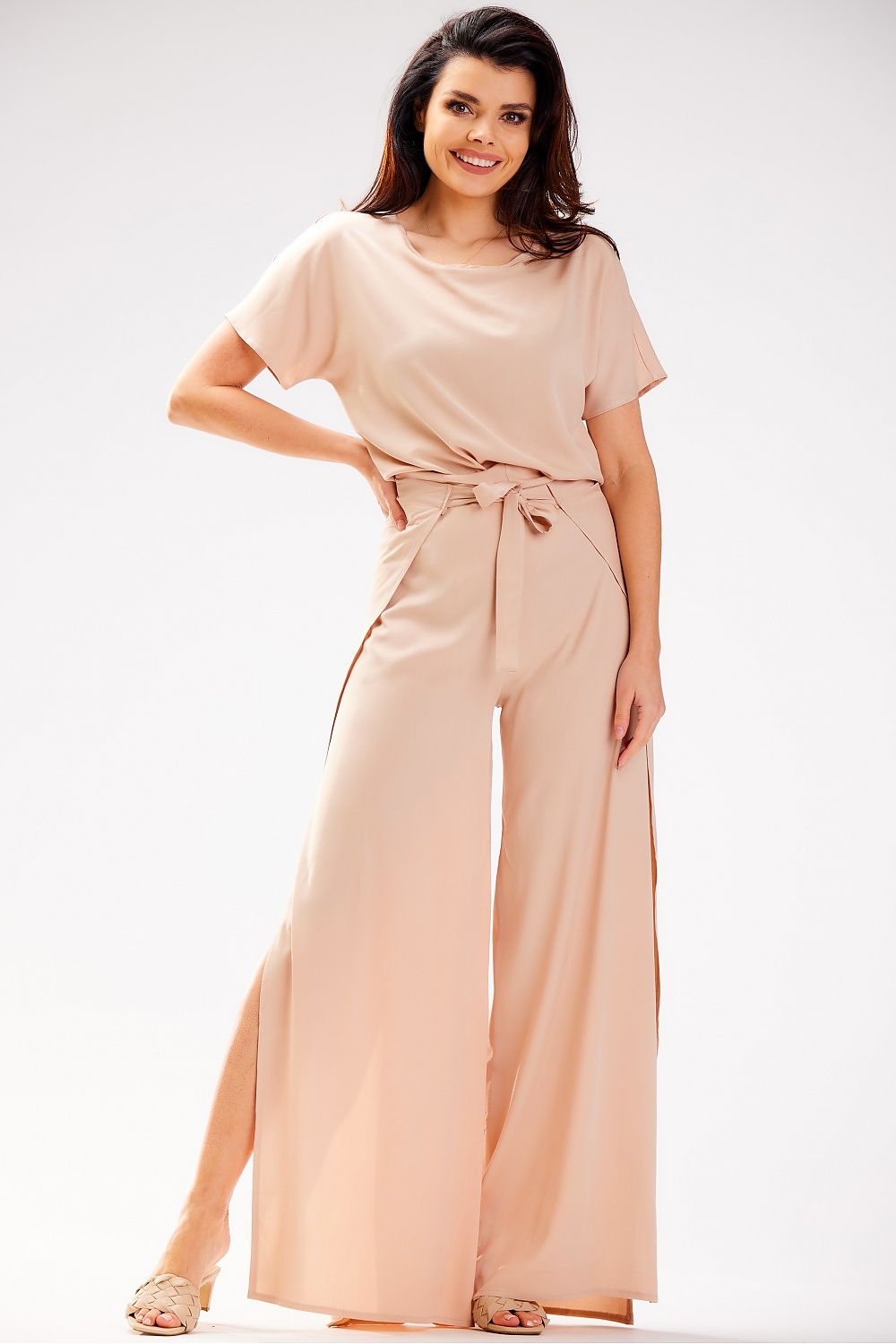  Spodnie Damskie ModelA589 Beige - awama 