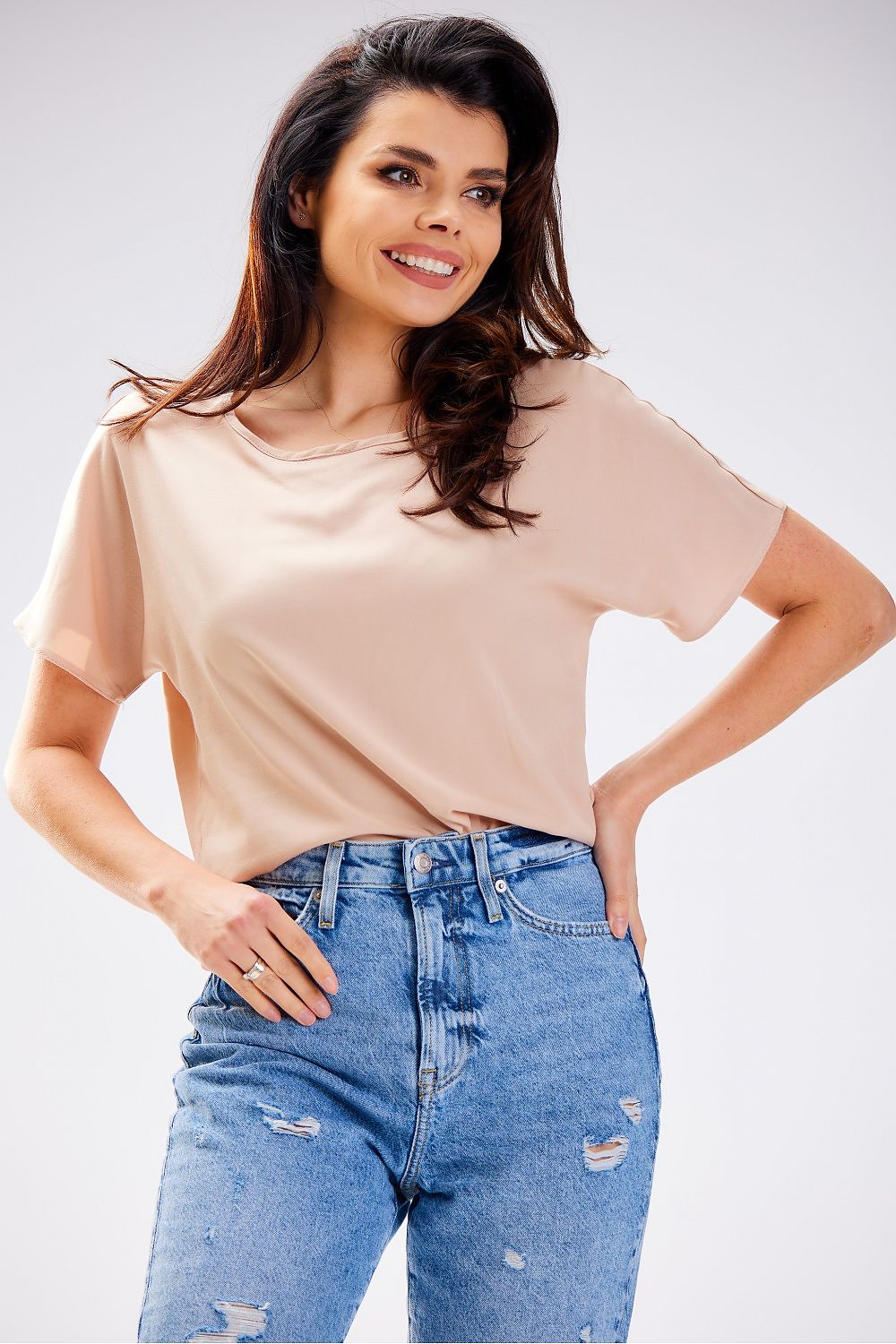   Bluzka Model A588 Beige - awama 