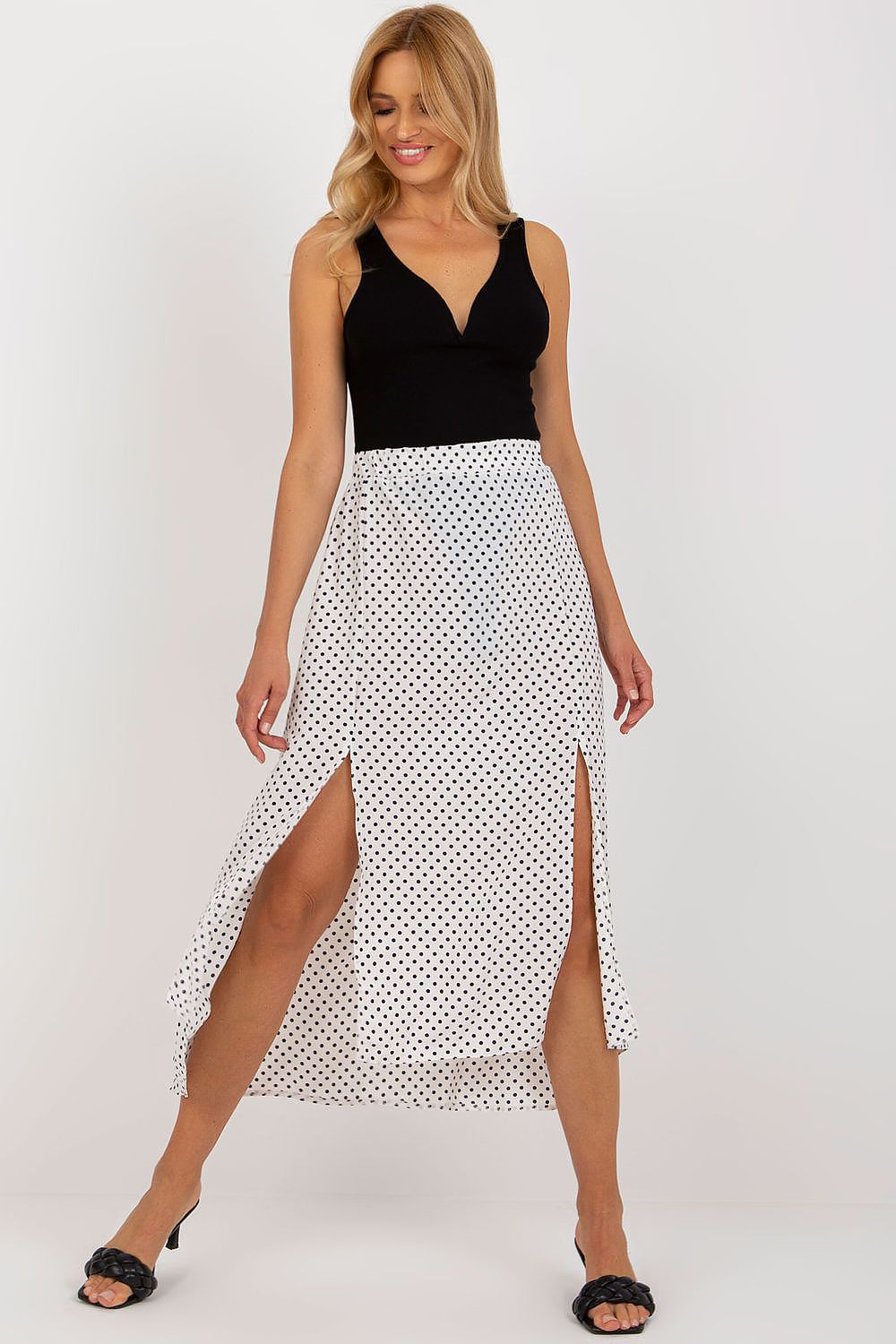  Spódnica Model WN-SD-2205-1.25X White/Navy - Rue Paris 