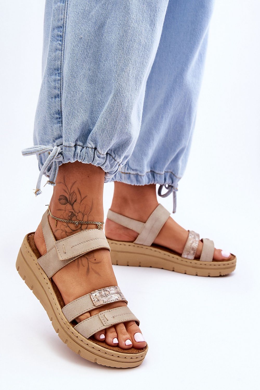  Sandały Model Fresh Look 23-46011 Beige - Step in style 