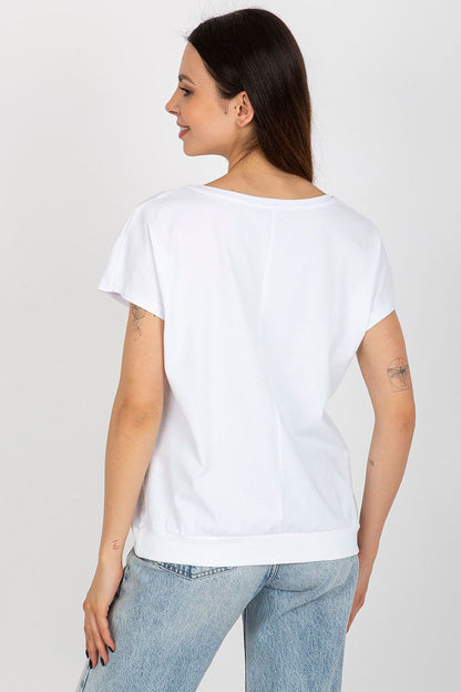   Bluzka Model RV-BZ-8957.77 White - Rue Paris 