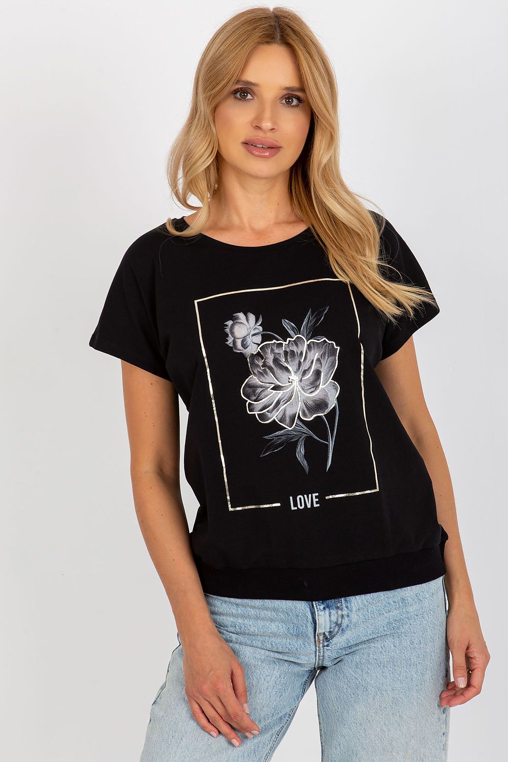   Bluzka Model RV-BZ-8957.77 Black - Rue Paris 