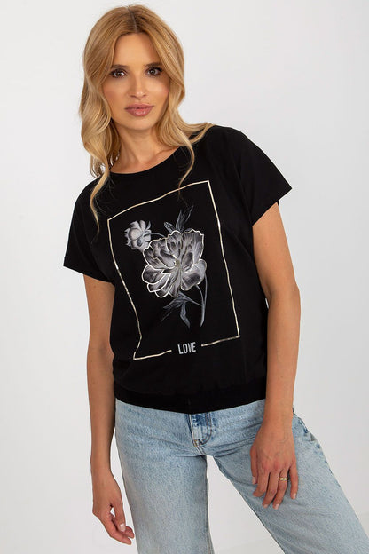   Bluzka Model RV-BZ-8957.77 Black - Rue Paris 