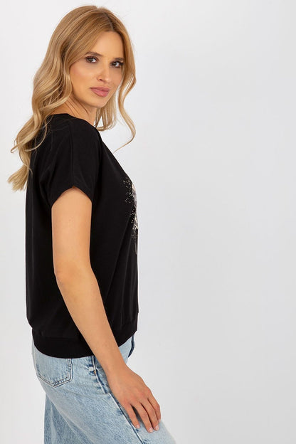   Bluzka Model RV-BZ-8949.18 Black - Rue Paris 