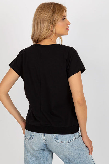   Bluzka Model RV-BZ-8949.18 Black - Rue Paris 