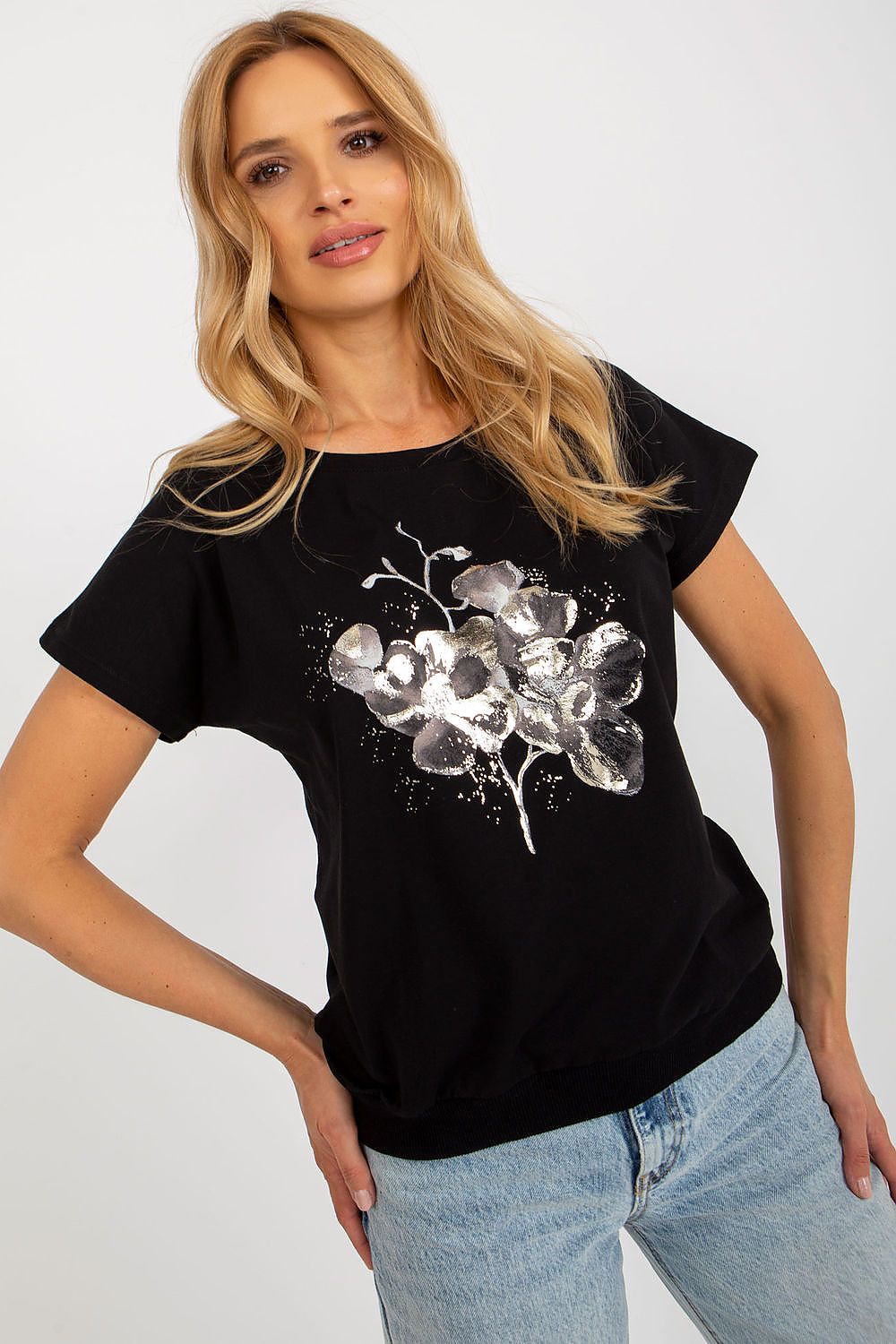   Bluzka Model RV-BZ-8949.18 Black - Rue Paris 