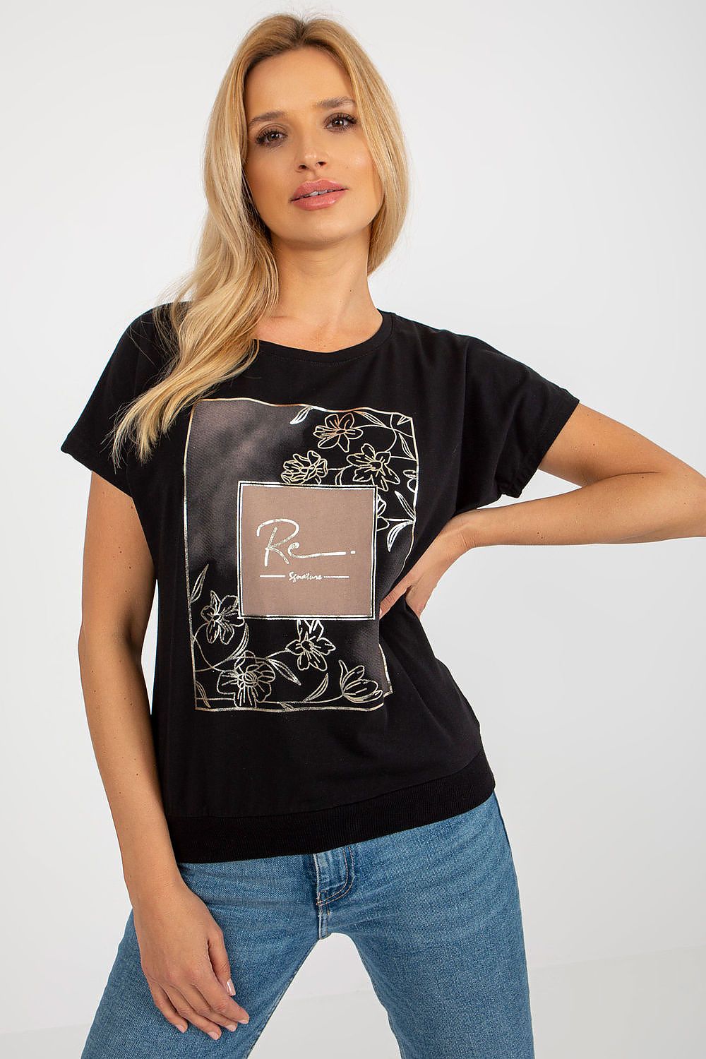   Bluzka Model RV-BZ-8920.19X Black - Rue Paris 