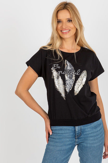   Bluzka Model RV-BZ-8921.66 Black - Rue Paris 