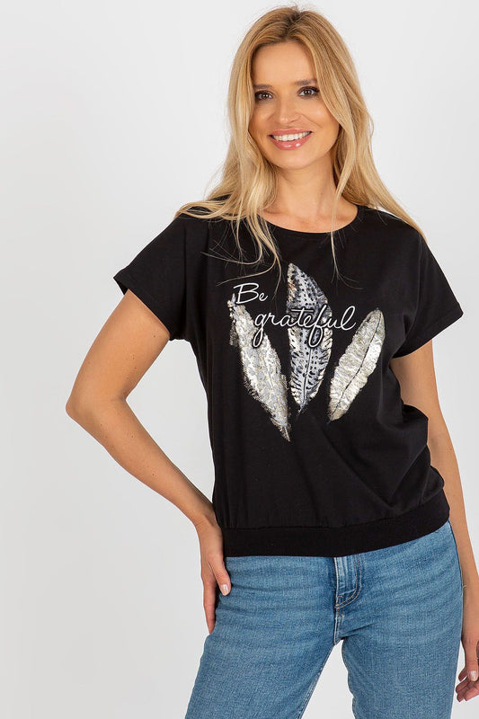   Bluzka Model RV-BZ-8921.66 Black - Rue Paris 