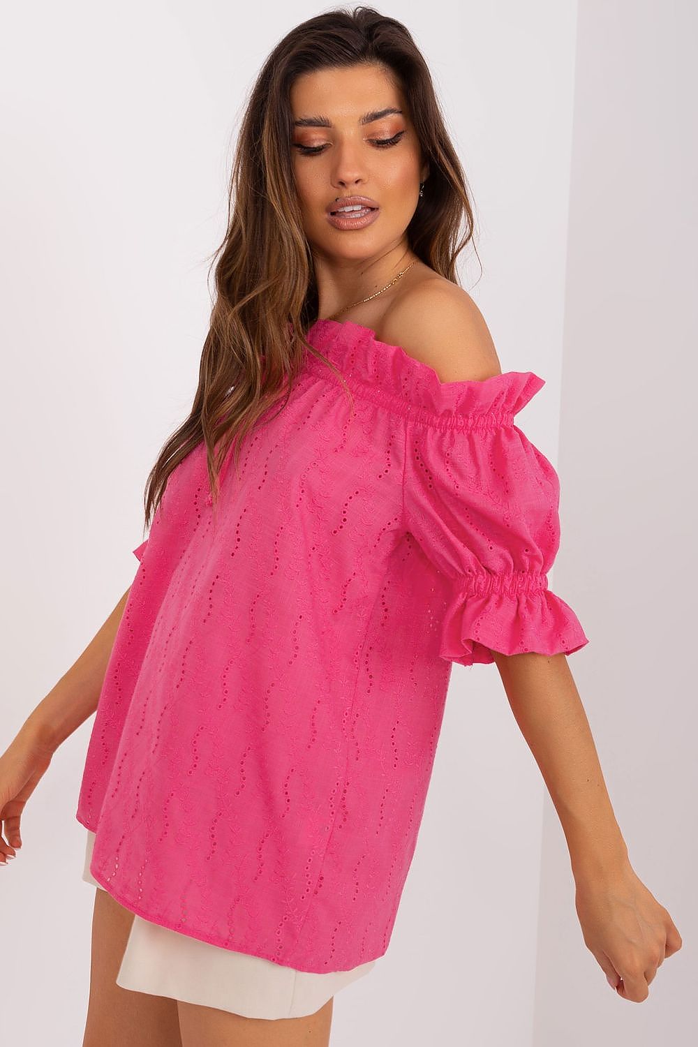   Bluzka Model LK-BZ-509355.68P Dark Pink - Lakerta 