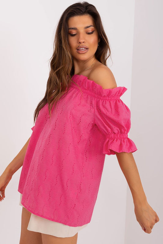   Bluzka Model LK-BZ-509355.68P Dark Pink - Lakerta 