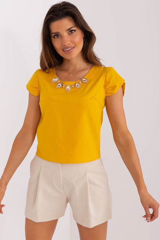   Bluzka Model LK-BZ-505783-2.01P Dark Yellow - Lakerta 