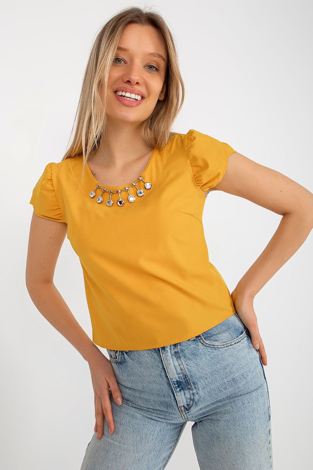   Bluzka Model LK-BZ-505783.50P Dark Yellow - Lakerta 
