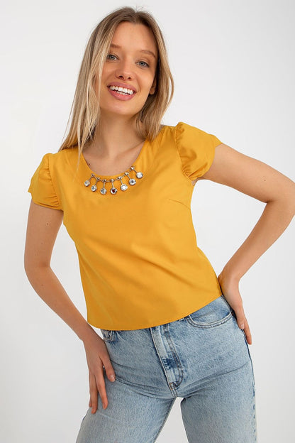   Bluzka Model LK-BZ-505783.50P Dark Yellow - Lakerta 