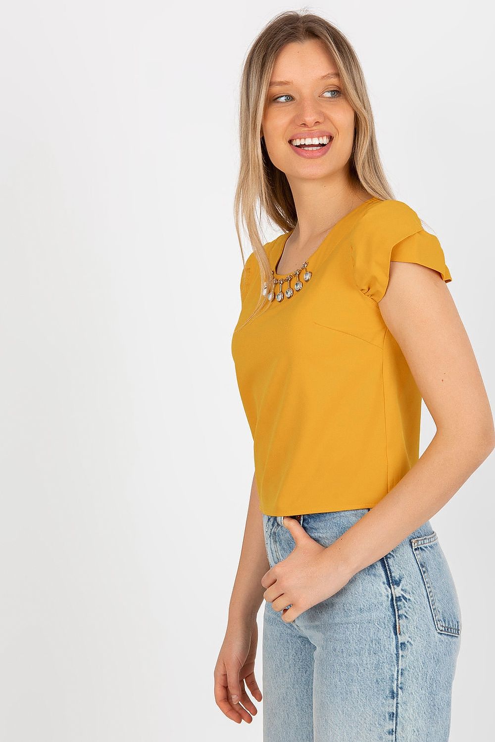   Bluzka Model LK-BZ-505783.50P Dark Yellow - Lakerta 