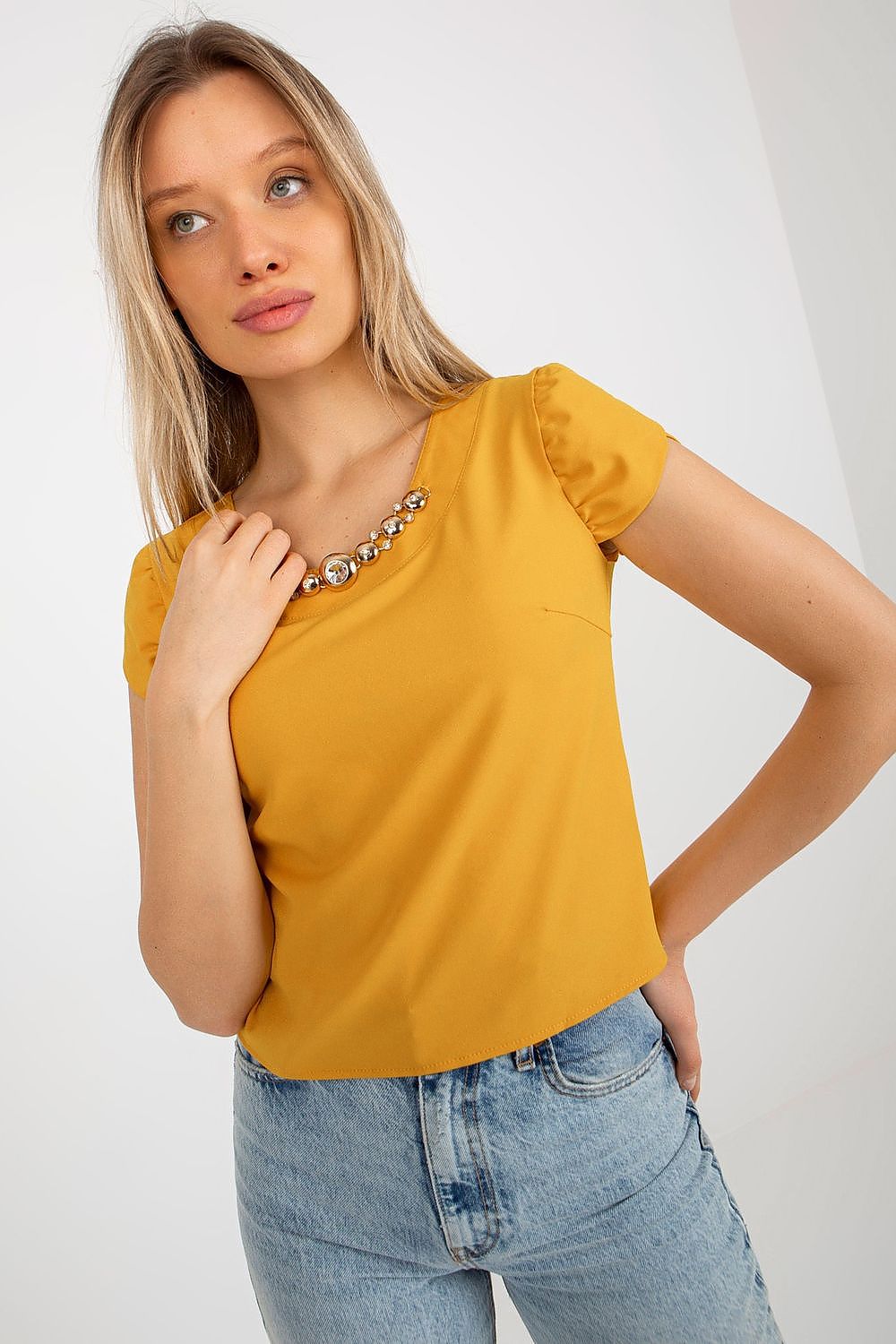   Bluzka Model LK-BZ-505783-1.42P Dark Yellow - Lakerta 