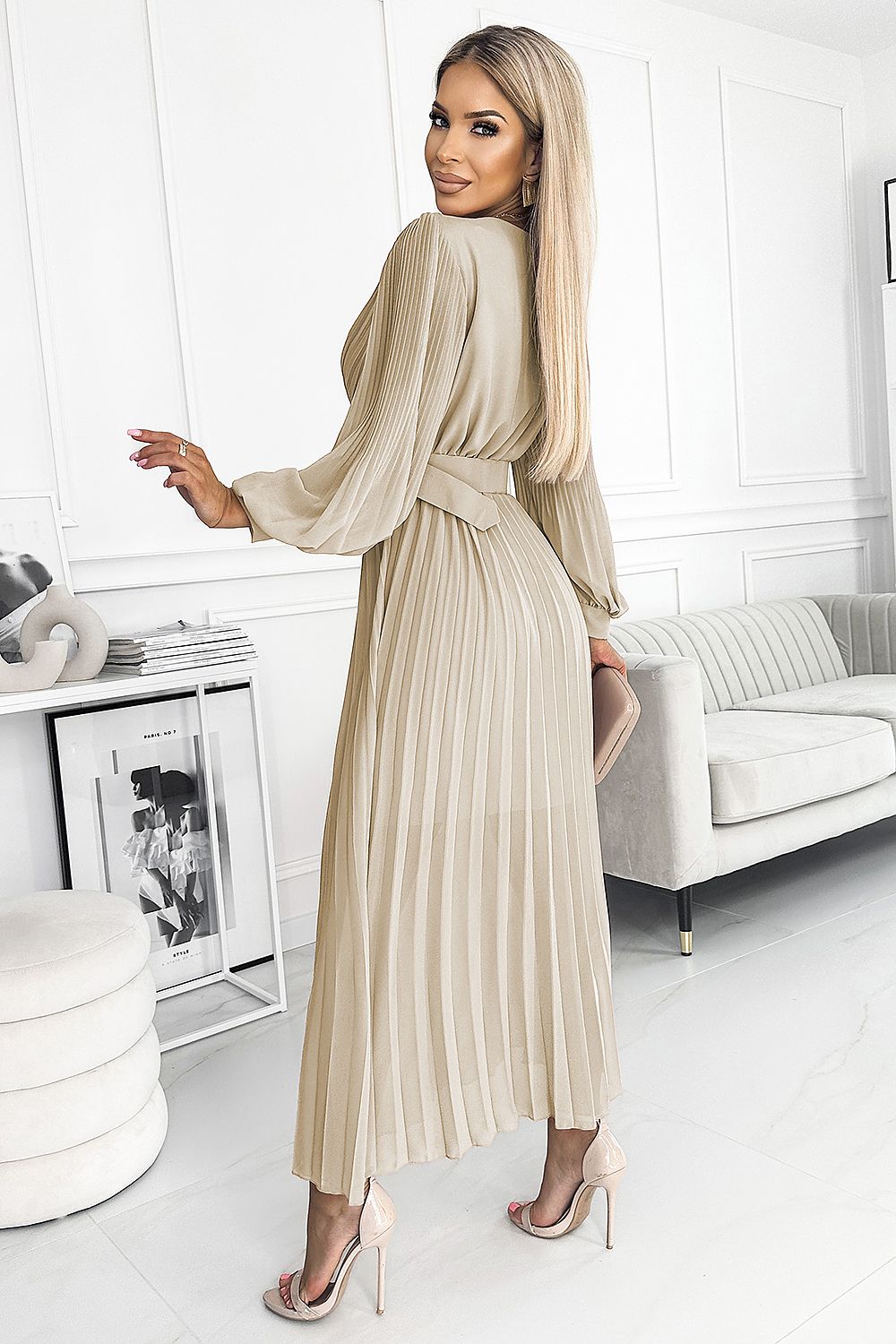   Sukienka Model 414-8 Klara Beige - Numoco 