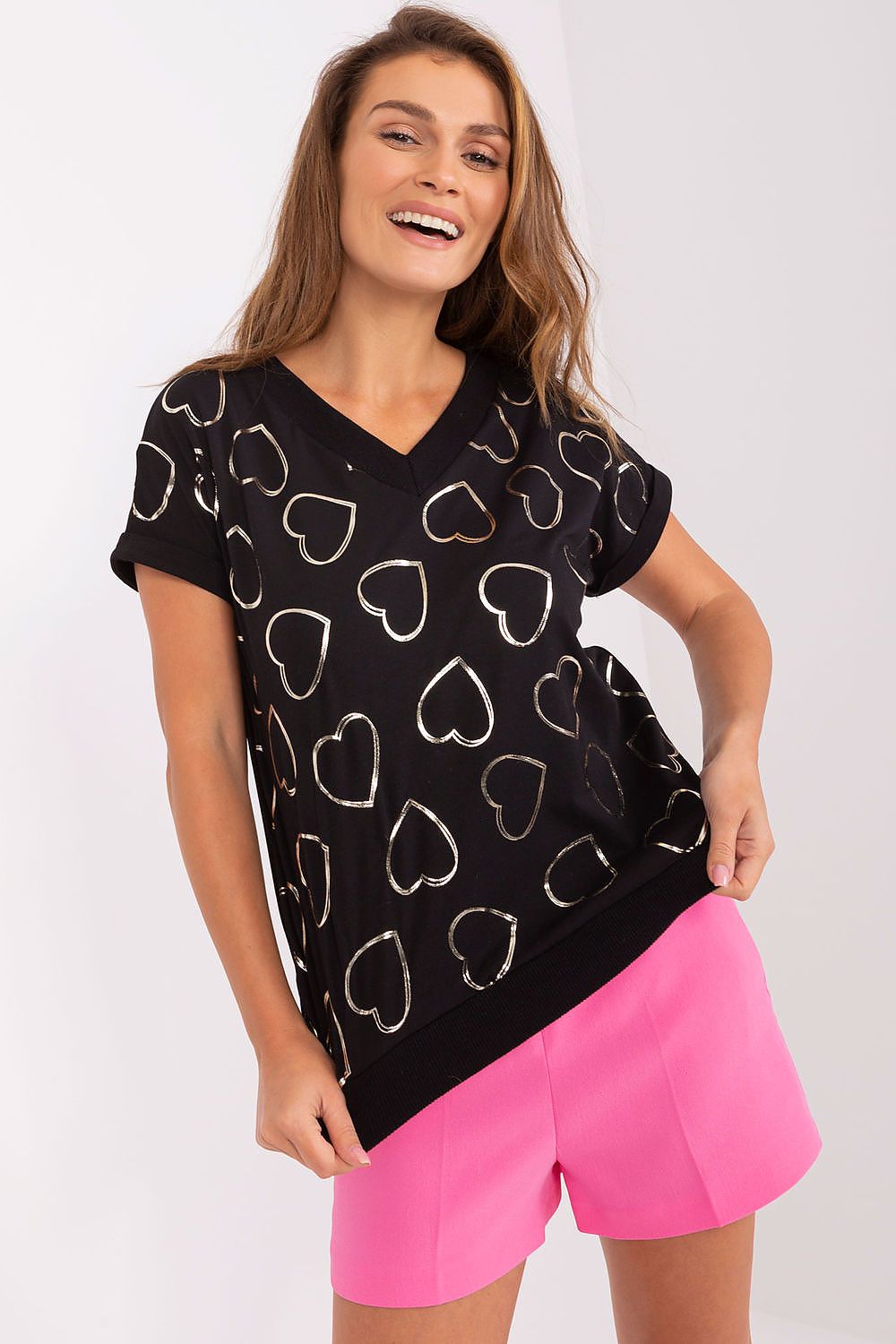   Bluzka Model RV-BZ-8948.75P Black - Rue Paris 