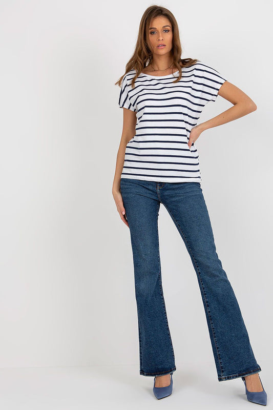   T-shirt Damski Model RV-TS-8568.76 White/Navy - BFG 