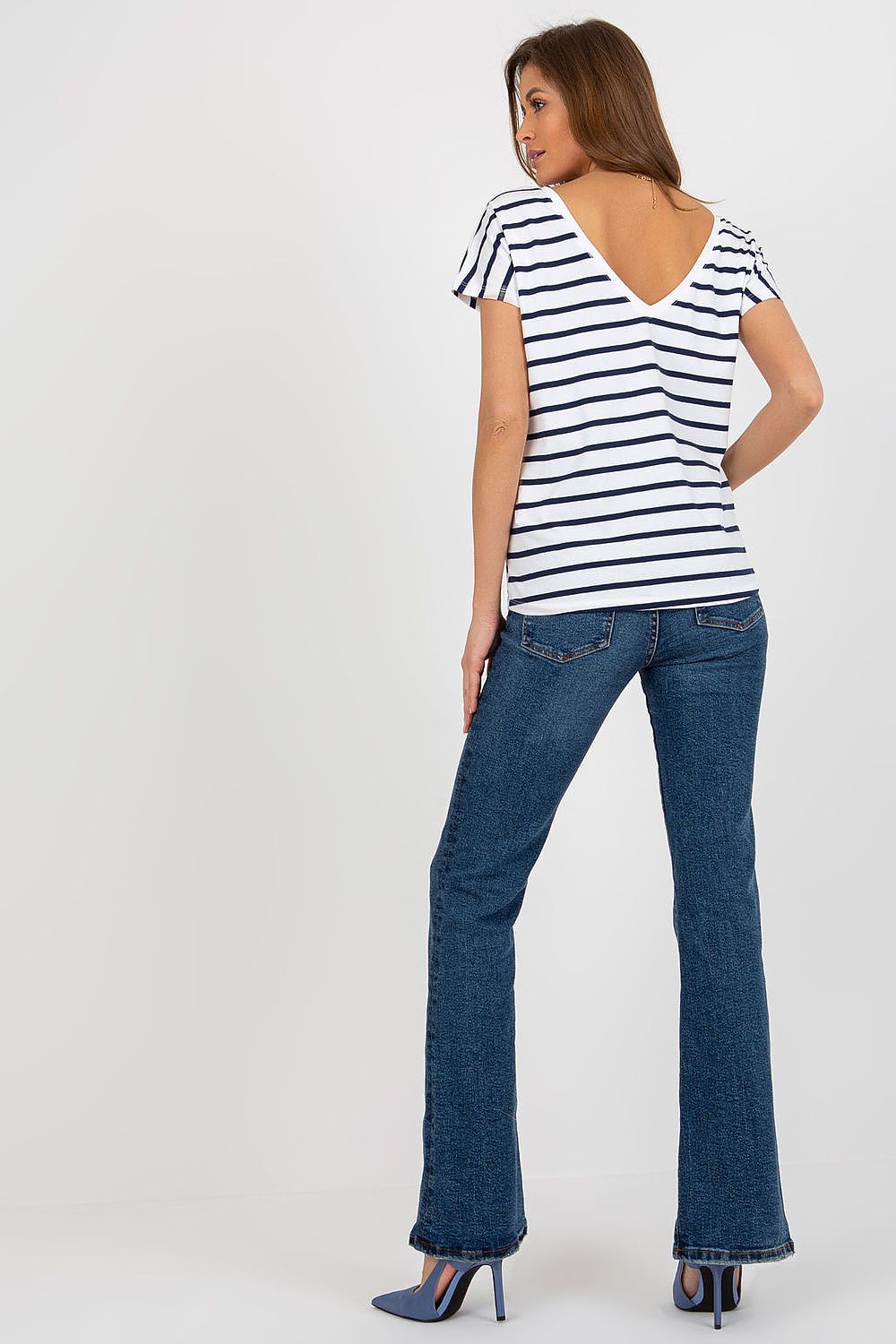   T-shirt Damski Model RV-TS-8568.76 White/Navy - BFG 