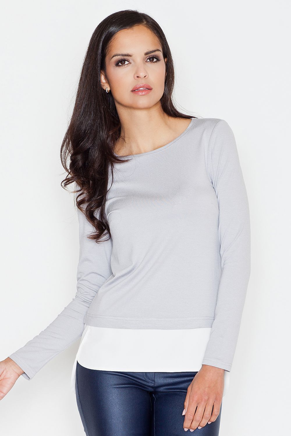   Bluzka Model 374 Dark Grey - Figl 