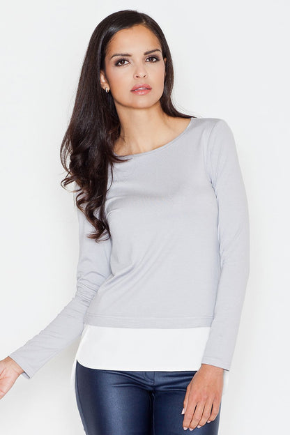   Bluzka Model 374 Dark Grey - Figl 