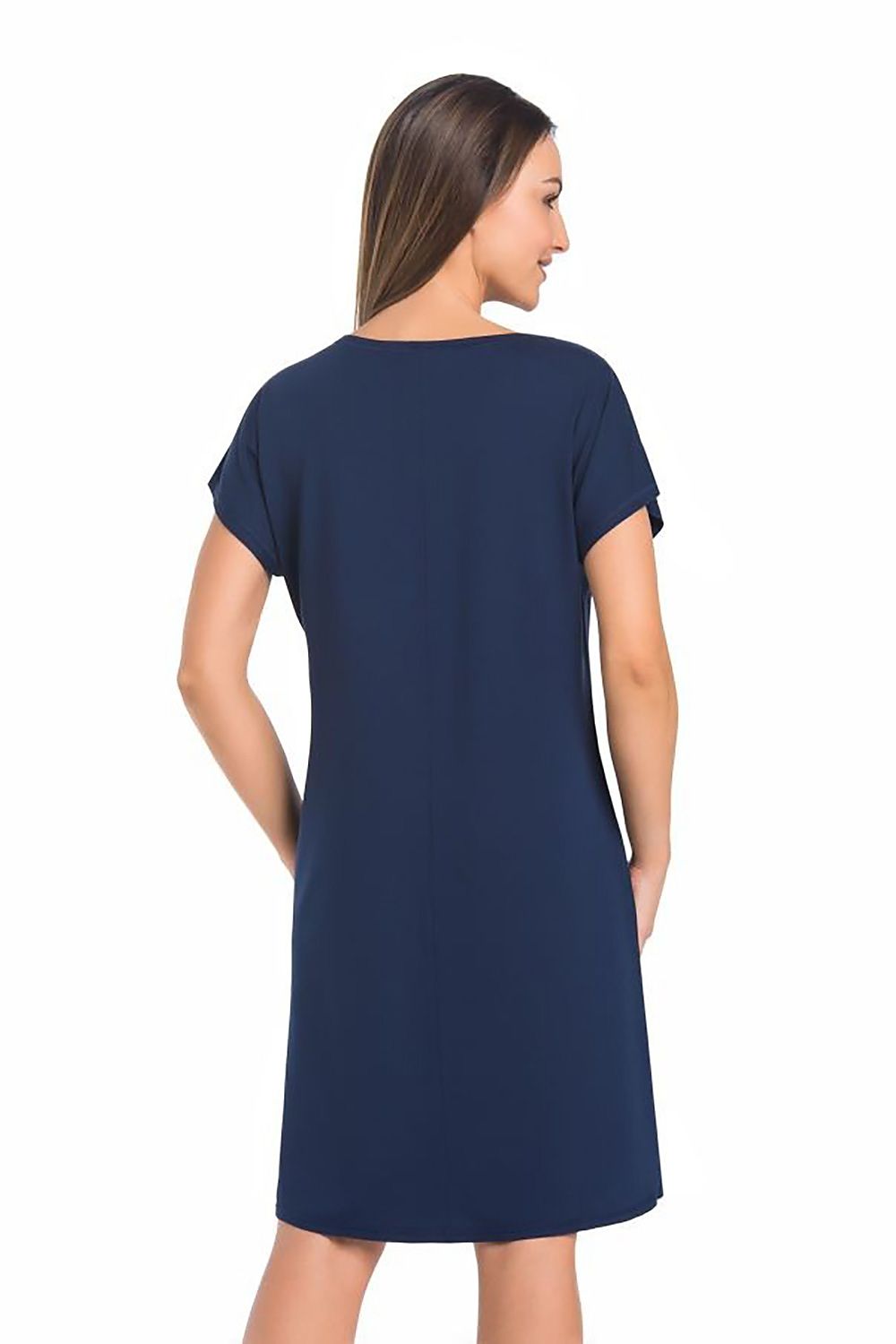  Koszulka nocna Koszula Nocna Model Luzi 2810 Navy - Teyli 