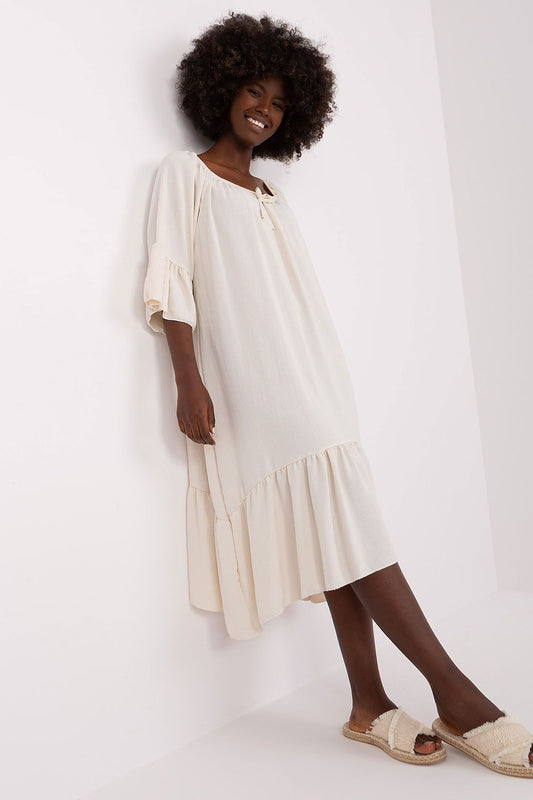  Sukienka Model DHJ-SK-6057.93 Light Beige - Italy Moda 