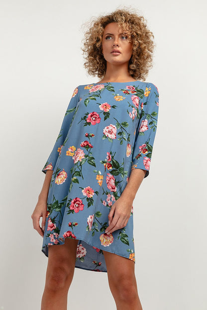  Sukienka Model T391/2 Big Flowers/Blue - Tessita 