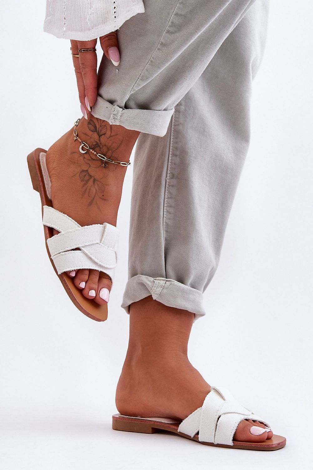  Sandał Klapki Model Aversa W-112 White - Step in style 