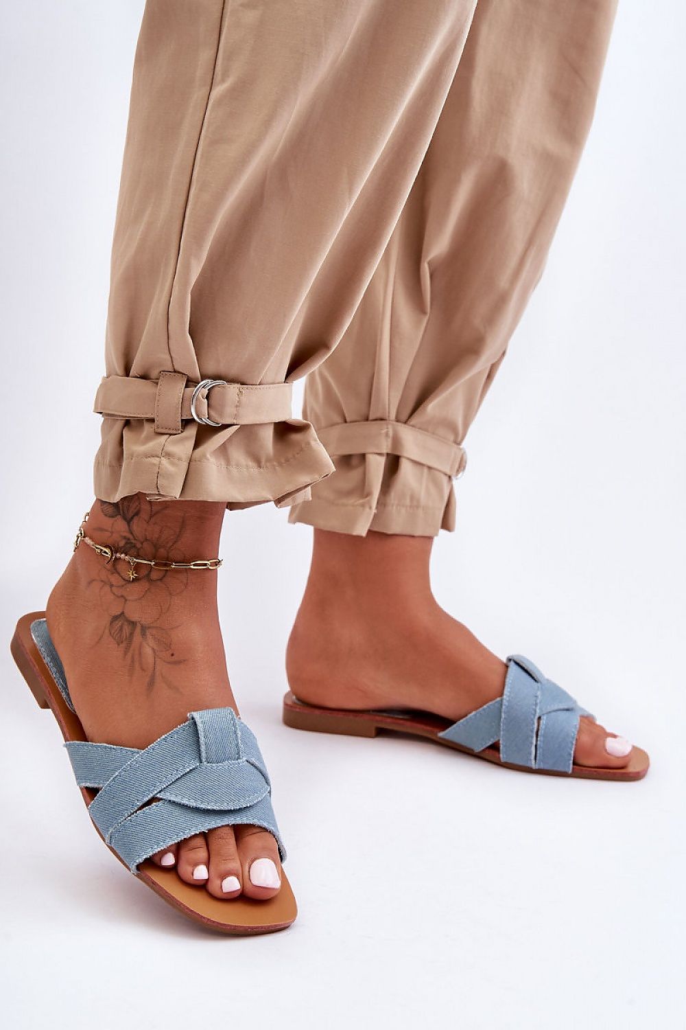  Sandał Klapki Model Aversa W-112 Light Blue - Step in style 