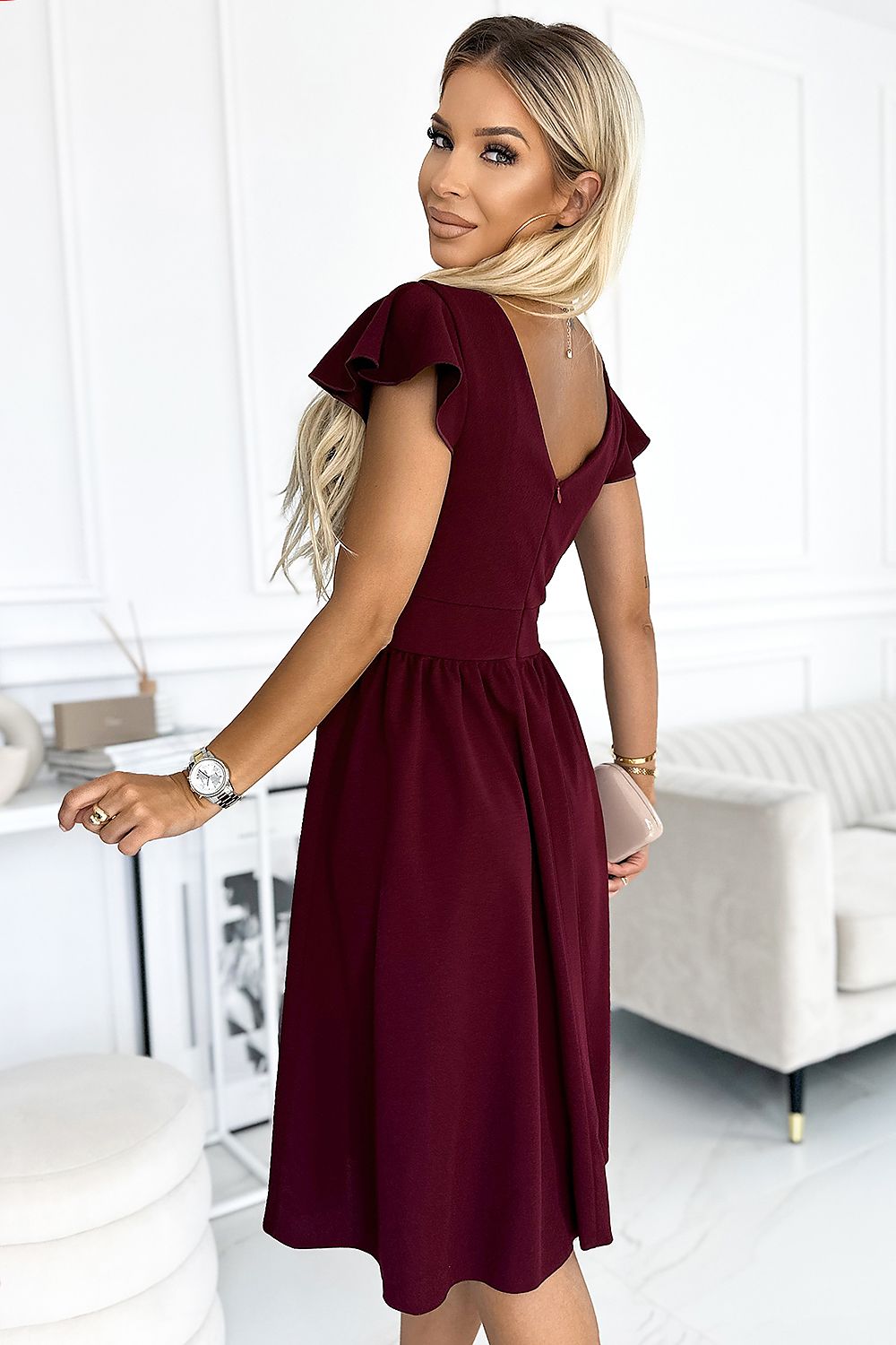  Sukienka Model Matilde 425-4 Bordo - Numoco 