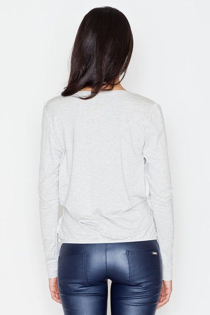   Bluzka Model 375 Light Grey - Figl 