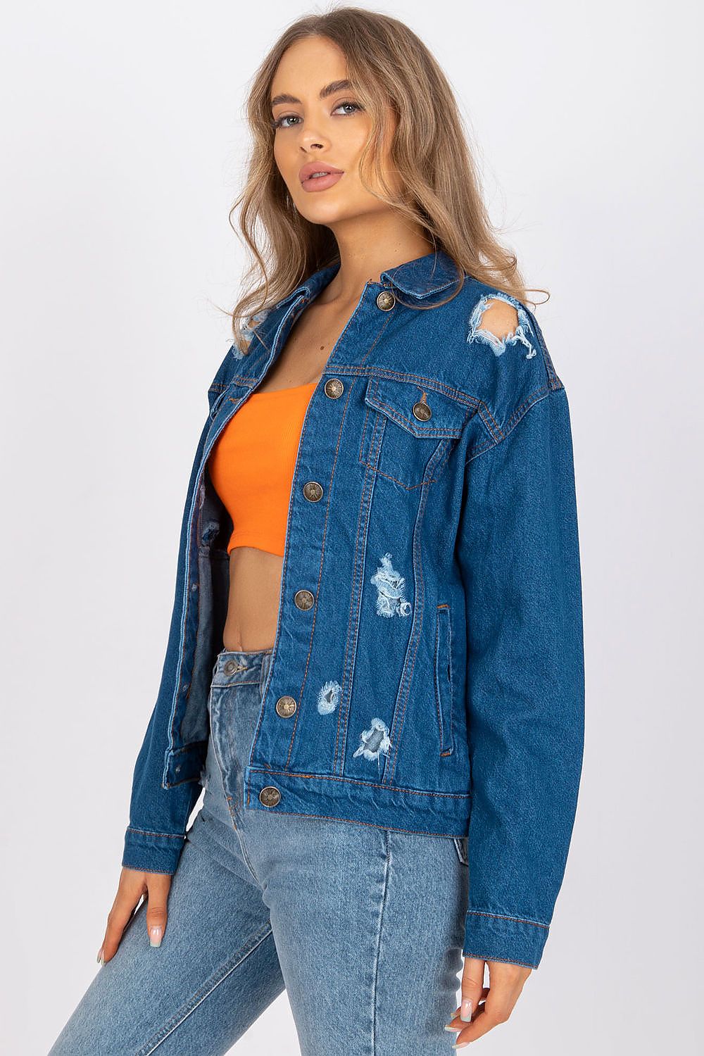   Kurtka Damska Model RO-KR-CKT-4006.16X Blue - Rue Paris 