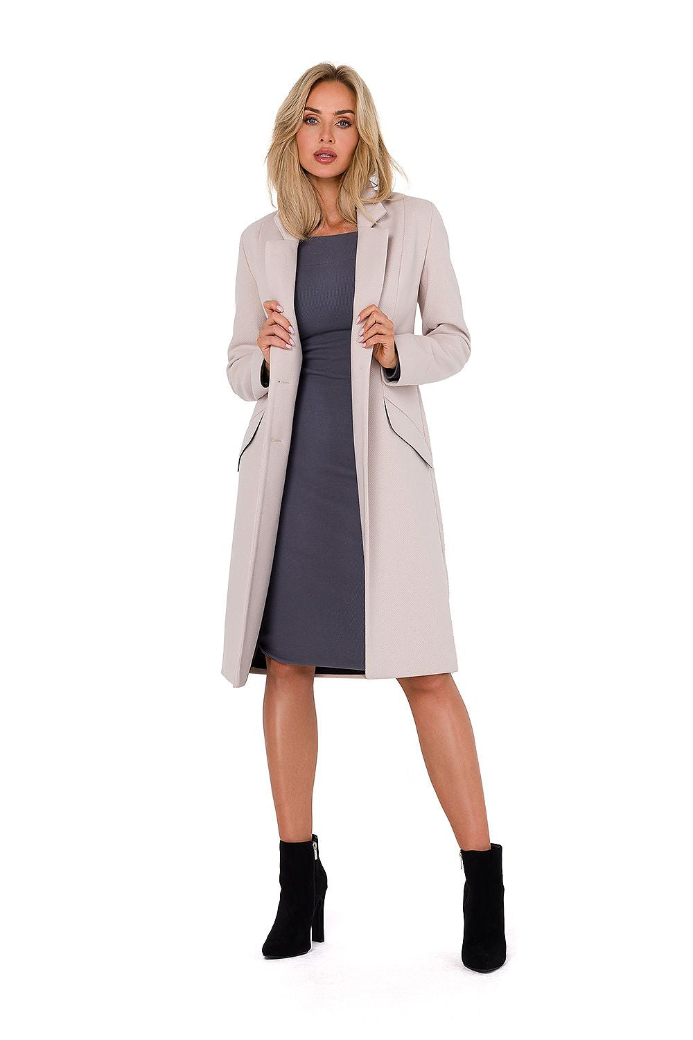   Płaszcz Damski Model MOE758 Beige - Moe 