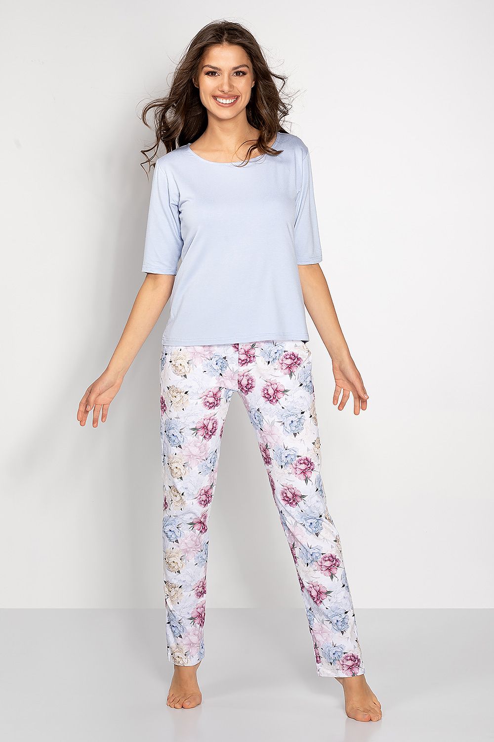  Piżama Damska Model Charming 177097 Blue - Momenti Per Me 