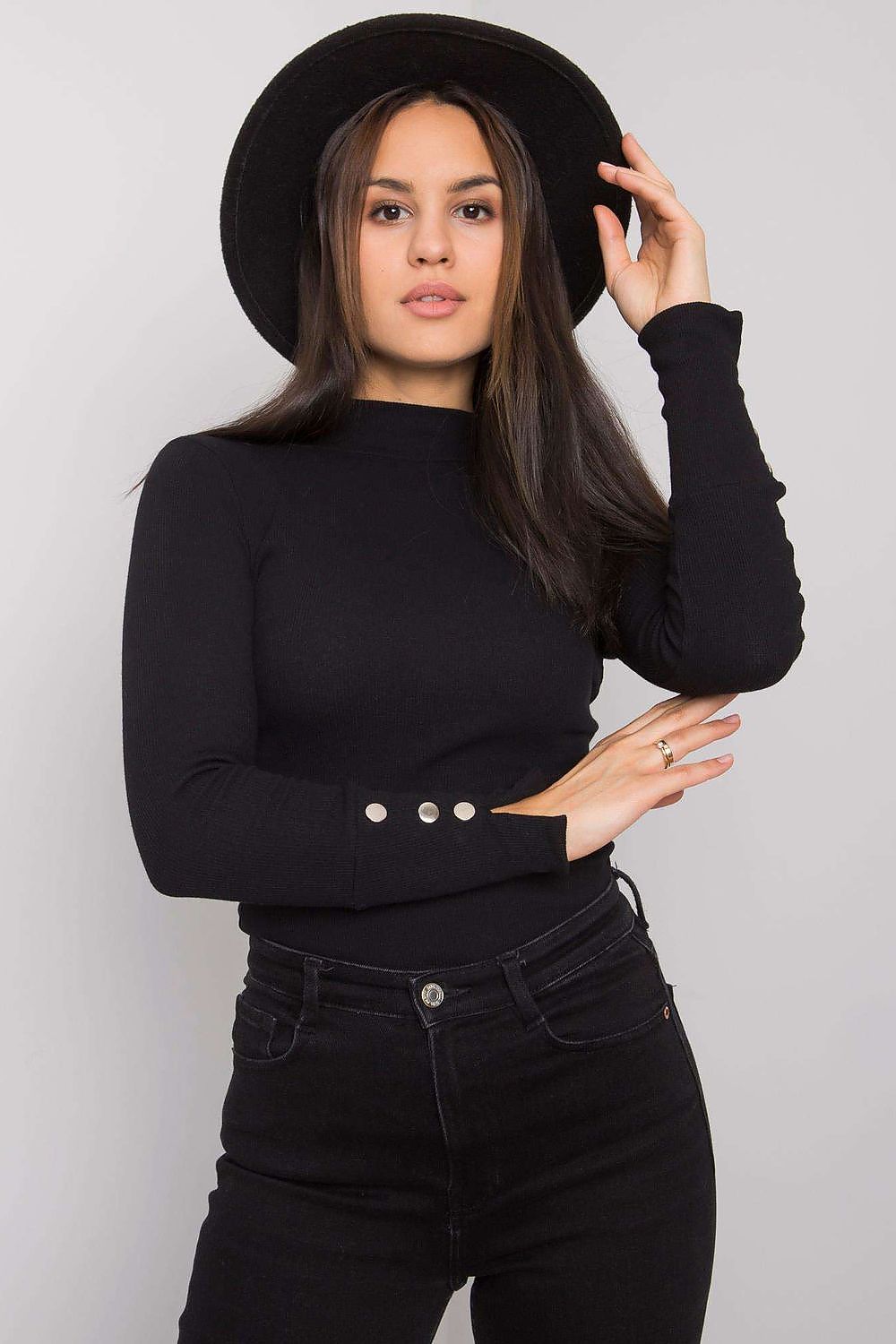   Bluzka Model RV-BZ-7317.64 Black - Rue Paris 