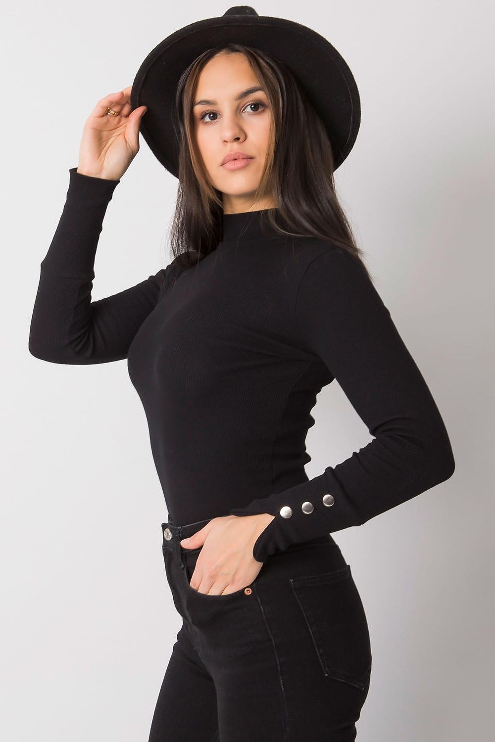   Bluzka Model RV-BZ-7317.64 Black - Rue Paris 