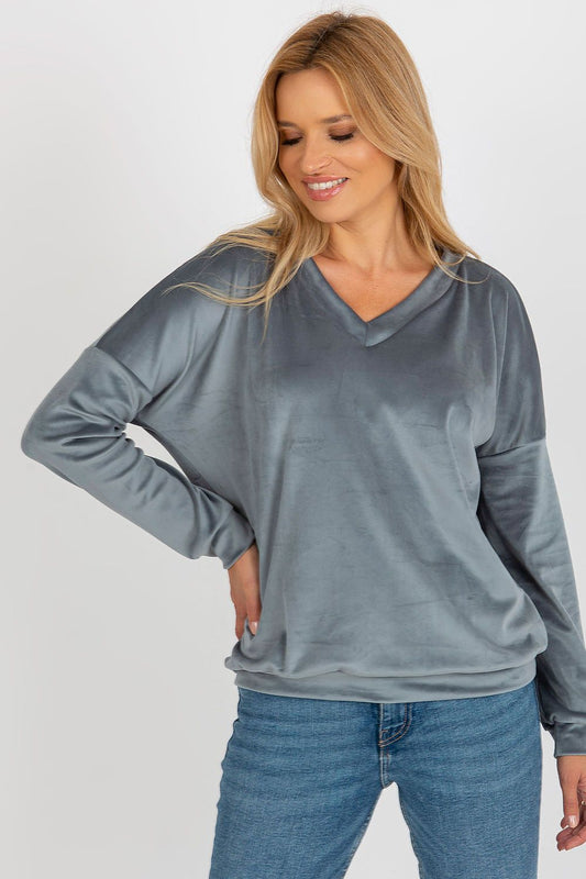   Bluza Damska Model RV-BL-8441.07P Grey/Blue - Relevance 