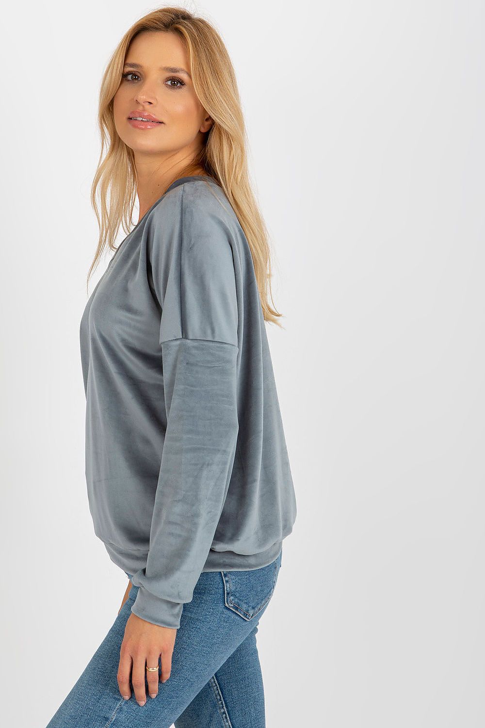   Bluza Damska Model RV-BL-8441.07P Grey/Blue - Relevance 