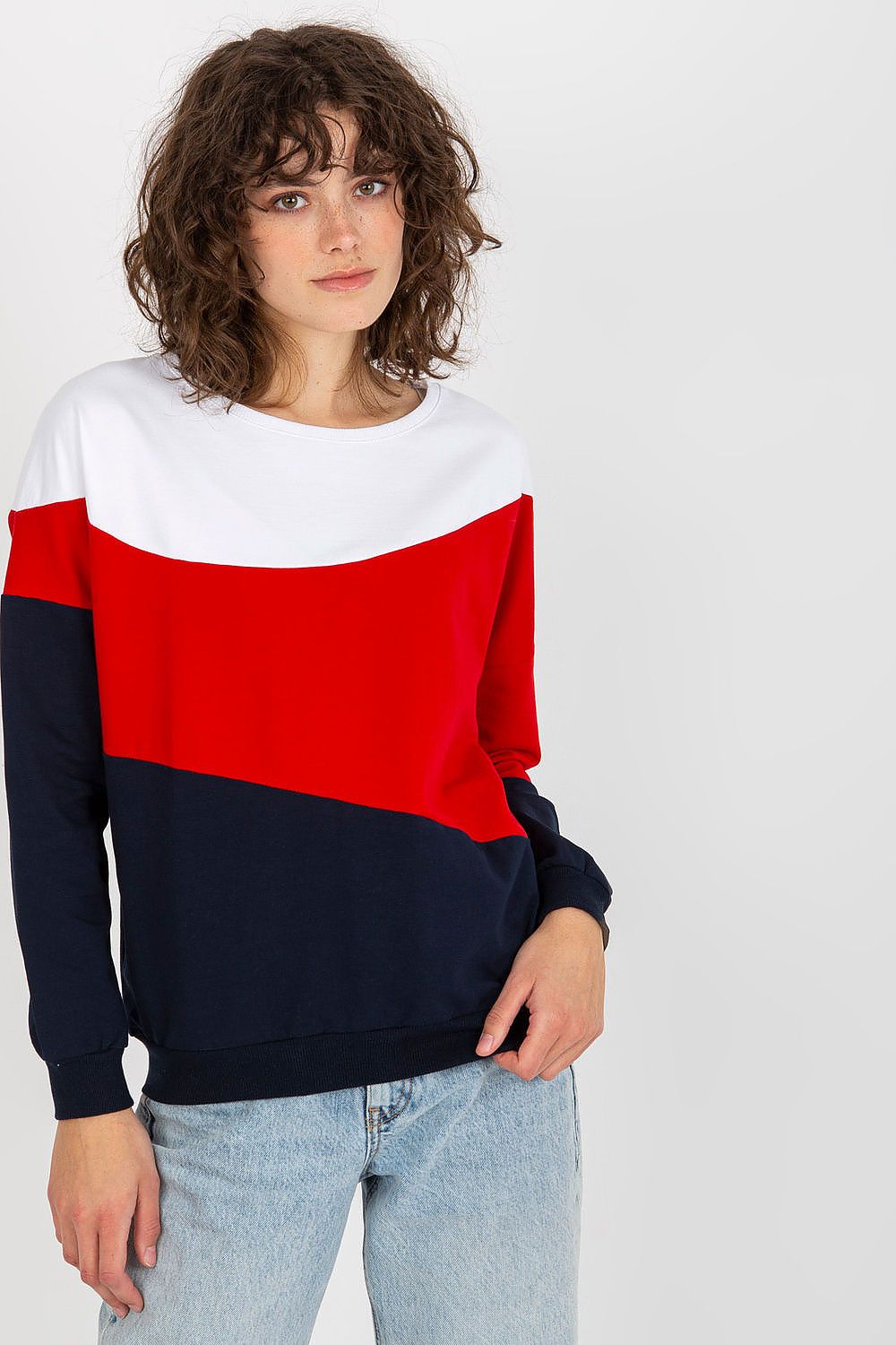   Bluza Damska Model RV-BL-8430.61P White/Navy - Relevance 